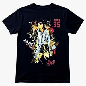 Vintage Biloxi Hard Rock Cafe Elvis 35 Black Short Sleeve T-Shirt Mens Size S